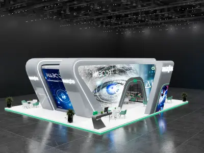 booth 10x15 open side  3D model