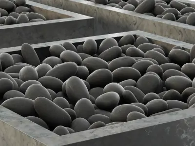 Square pedestal stone 3D model