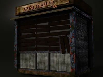 Abandoned Soviet Stall Low-poly 3D model