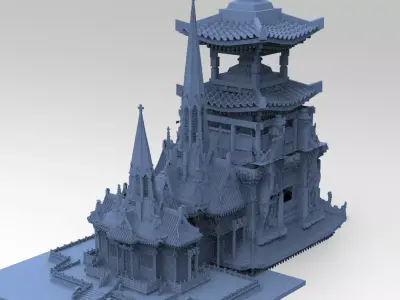 General Warlord Temple 1  3D model