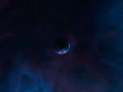 Violet Tempest Nebula HDRI 12k 360 degree 3D model