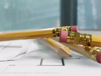 pencils with textures 3D model