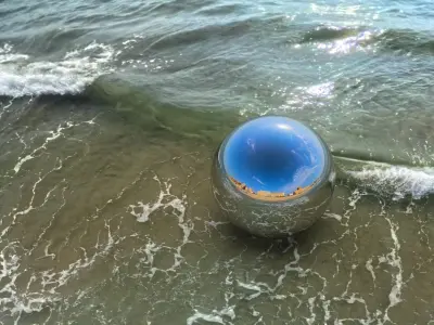 Vibrant Coastal Paradise - HDR Beach Panorama Low-poly 3D model