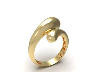 Chunky stone-free rings with light weight 3D print model 3D print model