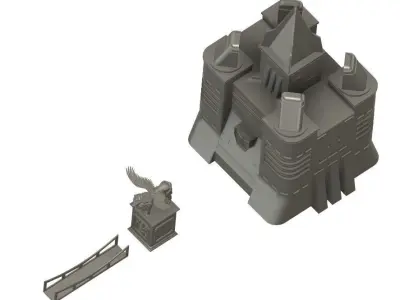 Kit of Voltron Castle Golion 5 Lion Robots 3D model