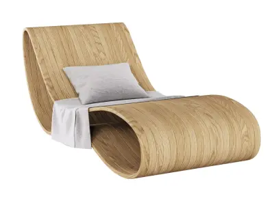 Agua Wooden Chaise Lounge  3D model