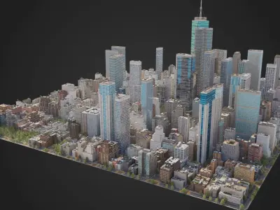 Realistic City S2 MAYA Low-poly 3D model
