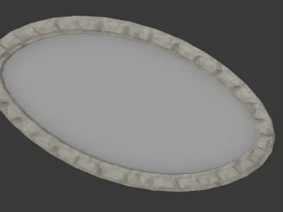 Large Oval Wall Mirror 3D model