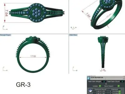 99 WOMEN RING FILES LESS THAN 3 GM LIGHT WT  3D print model
