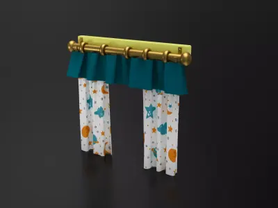 Curtain01 Low-poly 3D model