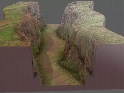 Cliff lowpoly V03 Low-poly 3D model