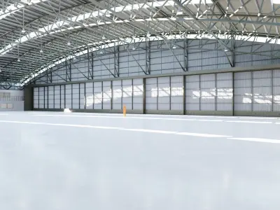 Airplane Hangar Interior 8 Low-poly 3D model