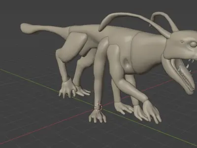 Baby Viperwolf  Low-poly 3D model