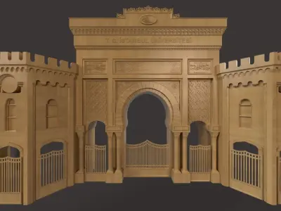 istanbul Universitesi Beyazit Kapisi istanbul university gate 3D print model