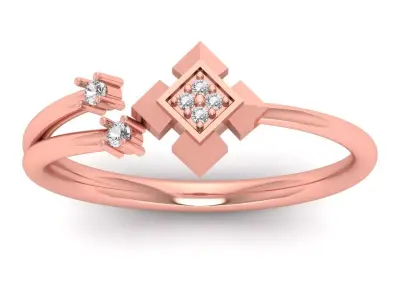 Solitaire Wedding Engagement Women Light Weight Flower Rings 3D print model get