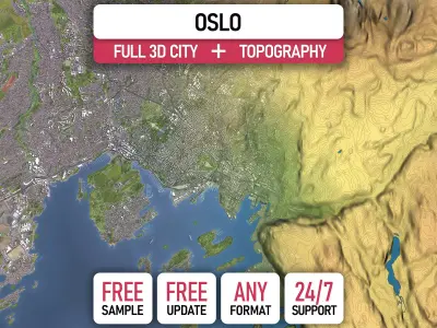 Oslo - 3D City Topography Terrain  3D Model Pack
