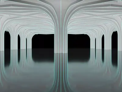 Futuristic Parametric Architecture - Webbed Shade Structure 3D model