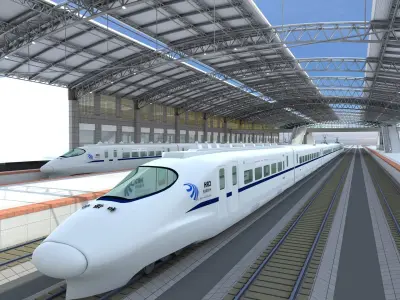 High-Speed Railway Station 2 3D model