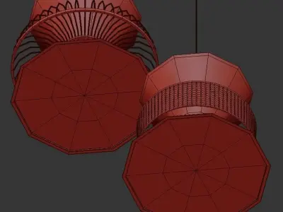 PELLA two pendant lights gold 3D model