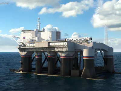  Odyssey Offshore Sea Launch Platform with Zenit 3SL Rocket 