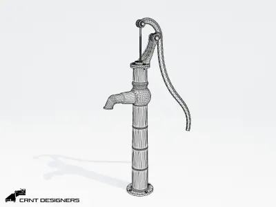 Garden Hand Pump Low-poly 3D model