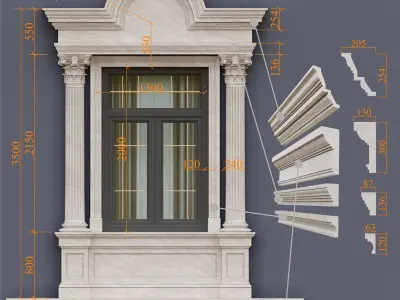 Classic element Window 3D model