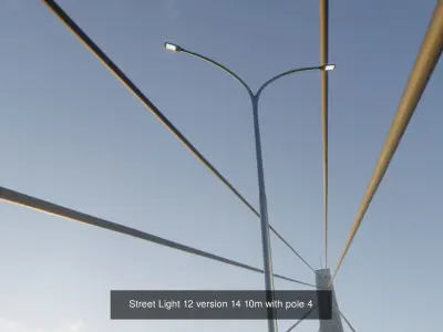 Street Light 12 with pole 4 3D Model Pack