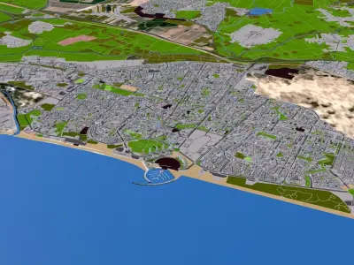 Ashdod City of Israel 2021 Low-poly 3D model