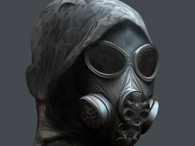 helmet Gas mask 3d model military combat Low-poly Low-poly 3D model purchase