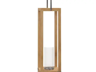 Open Wood Hurricane Lantern PBR 3D model