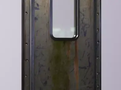 Metallic Door Low-poly 3D model
