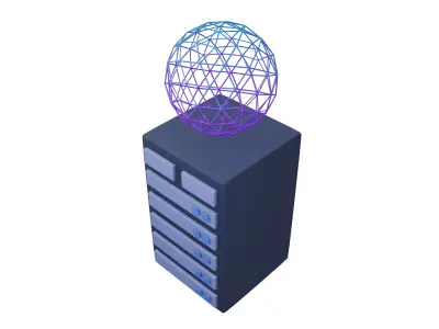 Server Computing Icon v1 003 Low-poly 3D model