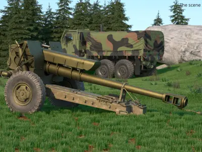  122 mm Towed Howitzer Green 