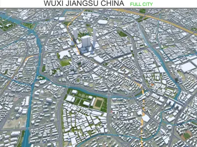 Wuxi Jiangsu China 70km AI Low-poly 3D model