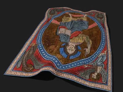  Psalter Tapestry Christ and Four Beasts Low-poly 3D model