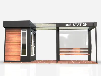Bus station 3D model