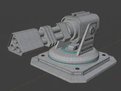 Scifi turret Low-poly 3D model