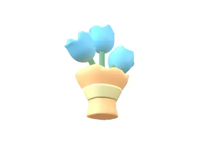 Flower Bouquet Icon v1 005 Low-poly 3D model