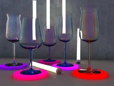 Wine glass Riesling Dry Champagne cocktail barware 3D model