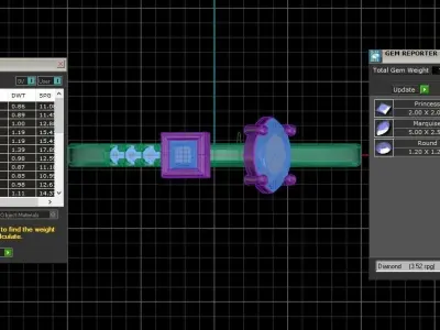 Solitaire Women Light Weight Princess Marquise stone Band Ring 3D print model