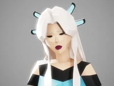 CYBERGIRL - Low Poly Style Female Character Low-poly 3D model