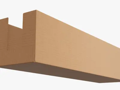Tray cardboard box long shelf  3D model