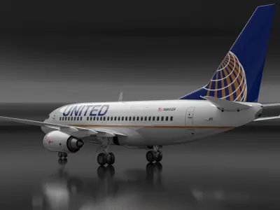  United Airlines Boeing 737-600 with Interior 