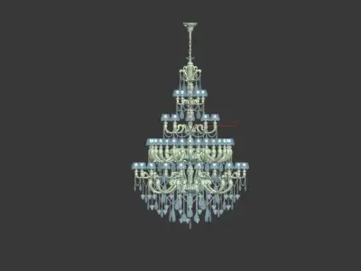 chandelier collection Low-poly 3D model
