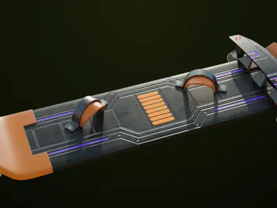 Sci Fi Hoverboard 8 All PBR Unity UE Textures Included Low-poly 3D model