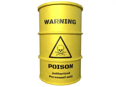 Barrel Yellow Signal Low-poly 3D model