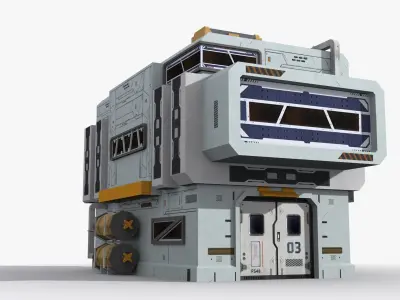 Factory Industrial Sci Fi x12 Low-poly 3D model
