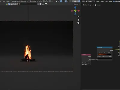 High-Resolution Campfire - VDB animated 3D model