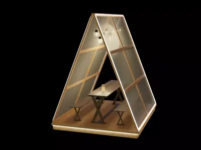 Wooden tent 3D model
