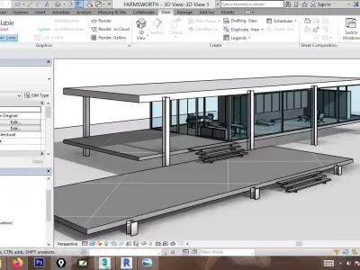 farnsworth house mies van der rohe 3D model